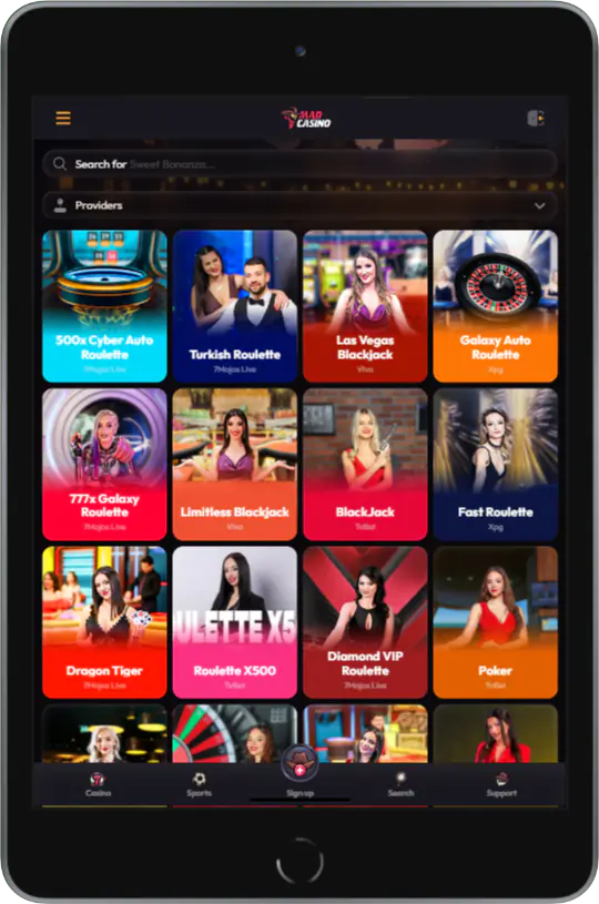 Live casino at Madcasino