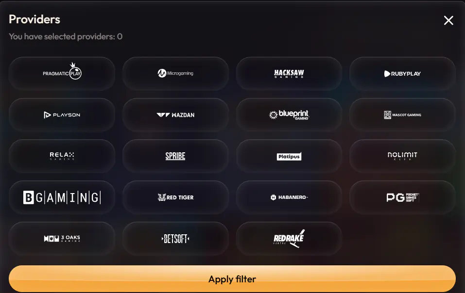 Leading Game Providers at Madcasino